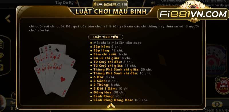 Tất tần tật các thông tin về game bài mậu binh đình đám